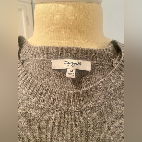 Madewell NY New York Sweater; Merino Wool, Leather - Picture 3 of 7